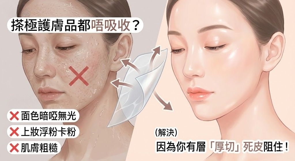 Eunice 去角質啫喱質地 擦子膠效果展示