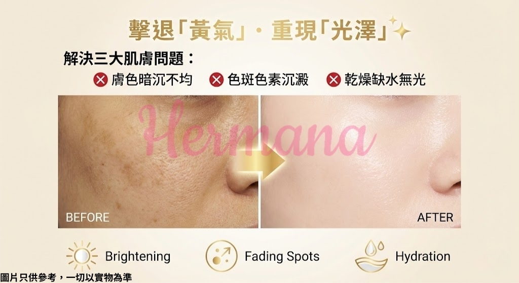 擊退色斑 去黃提亮 功效對比